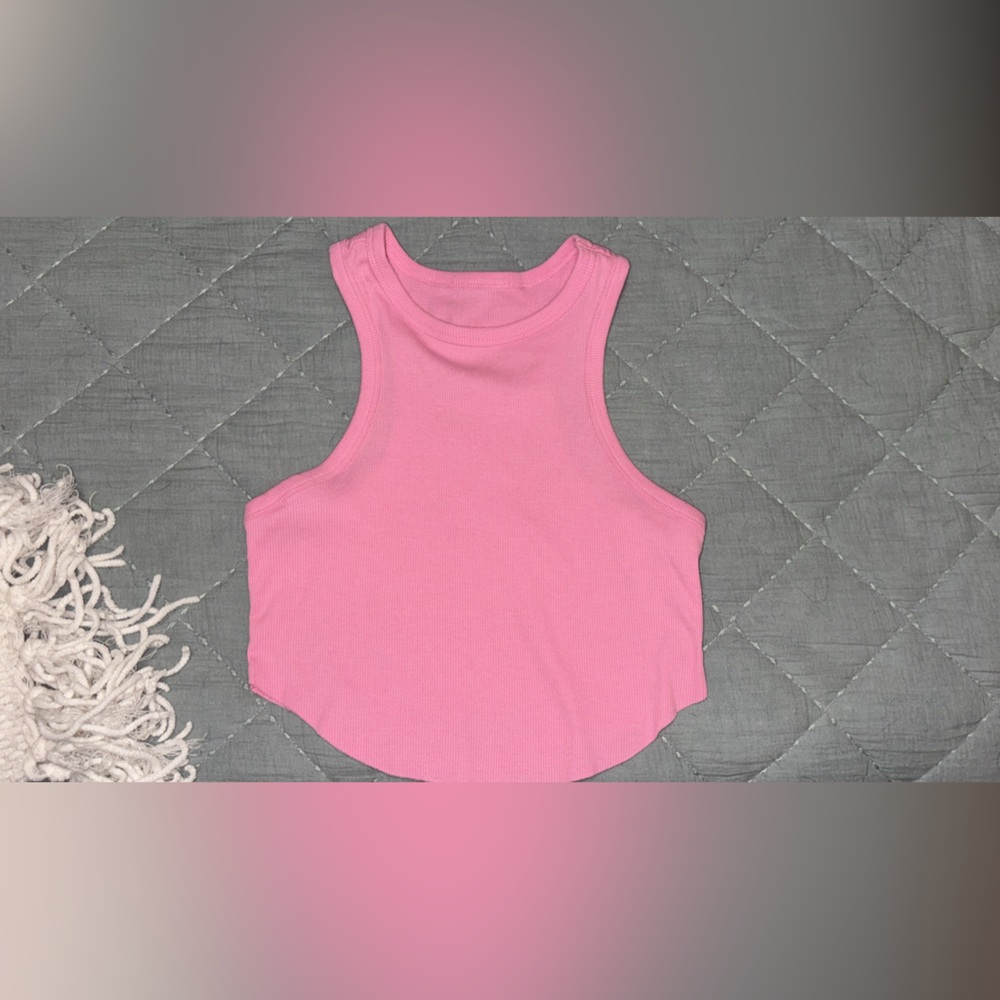 pink target cropped tank